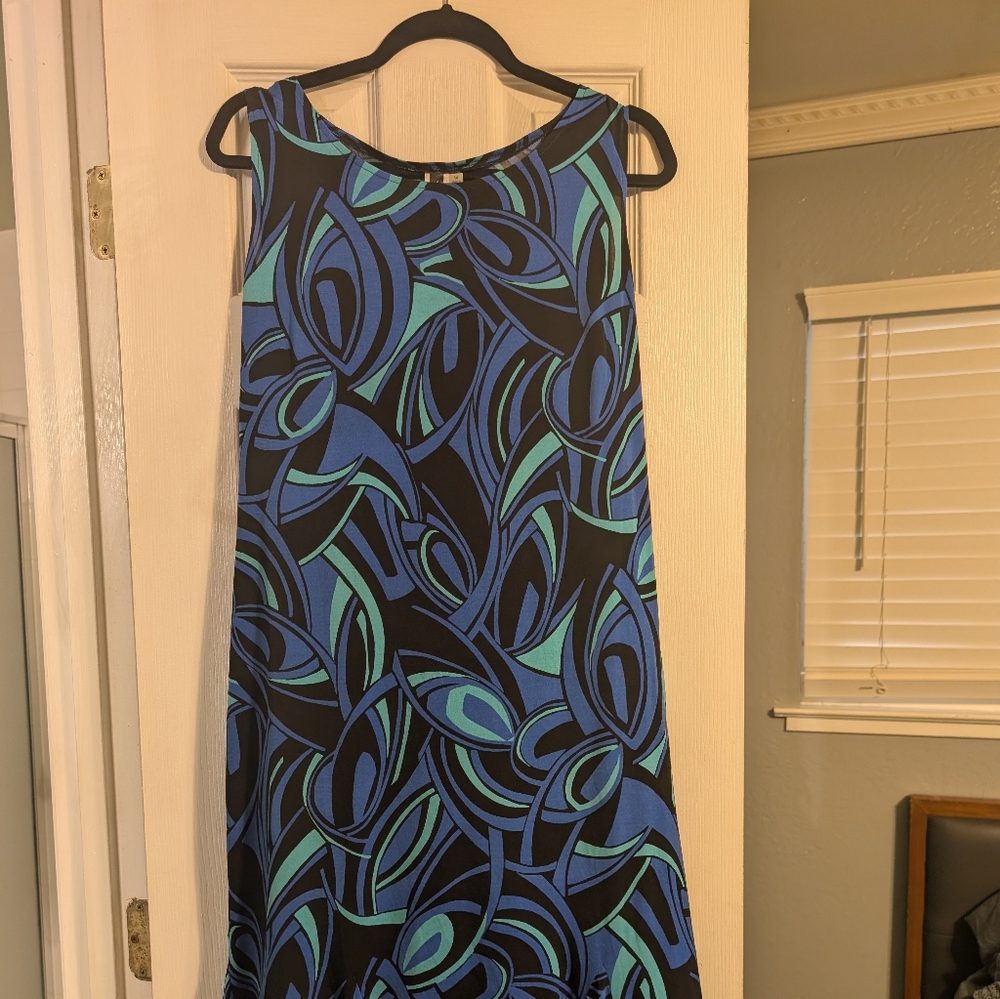Julian Taylor Asymmetrical Skirt in Blue and Black